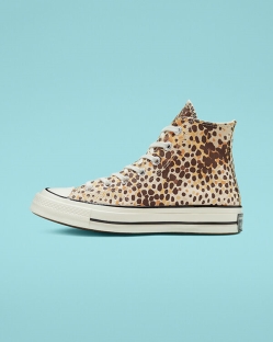 Converse, Tenisi Inalti Barbati Animal Print Chuck 70 XSZNW4017, Deschis Maro